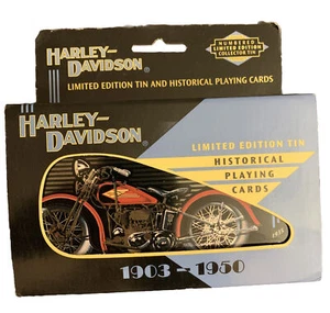 Harley Davidson Historical Playing Cards Limited Edition Tin New - 1903-50 Bikes - Picture 1 of 5