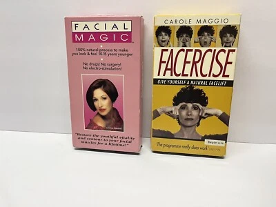 Facial Magic by Cynthia Rowland  VHS Tape + Facetcise Carole Maggio Foto 1 de 2