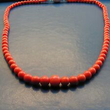 Orange pink coral necklace, angel skin quality, one size 10m - 150 carats