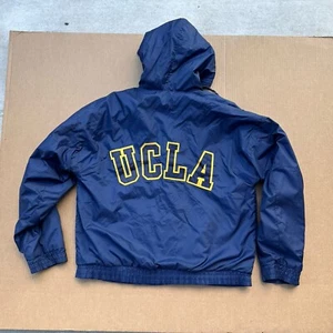 Vintage Rare UCLA BRUINS Gear For Sports Navy Jacket Hoodie W/ Lining LARGE VGUC - Picture 1 of 21