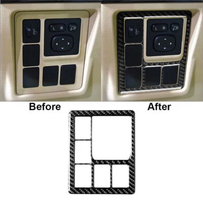 Carbon Fiber Interior Headlight Control Cover Trim For Toyota Land Cruiser Prado - Imagem 1 de 4