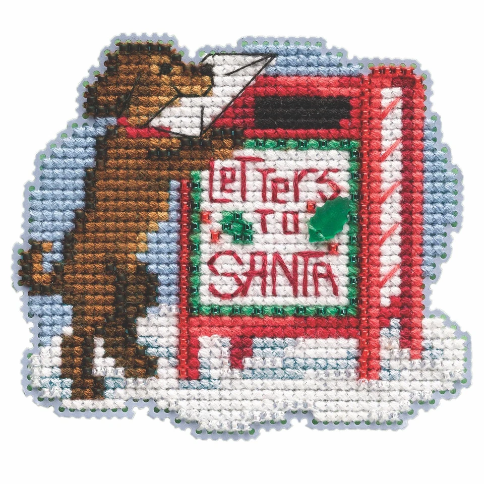 Letters to Santa Cross Stitch Ornament Kit Mill Hill 2021 Winter Holiday