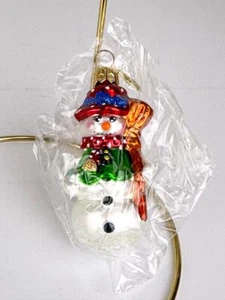 Christopher Radko Muñeco de Nieve Gema VESTIDO PARA ENFRIAR Vidrio Adorno de Navidad - Imagen 1 de 2