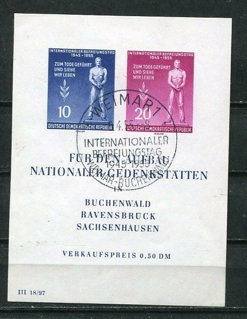 Germany 1955 Sc 237A Mi Block 11 First Day Special Cancel/CTO Cv 30 euro g3320 - Image 1 of 1