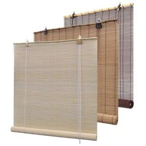 Bamboo Roller Blind Window Hanging Sunshade Curtain Divider 2 Colours 6 Sizes - Picture 1 of 19