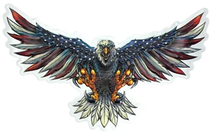 3D METAL Patriotic American Eagle Decal Emblem Auto Car, Truck, Motorcycle 6"x3" - Picture 1 of 9