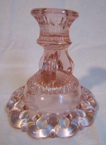 HOCKING DEPRESSION GLASS OLD COLONY SINGLE CANDLE HOLDER PINK RARE - Picture 1 of 5