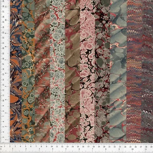 Lote de 20 encuadernaciones de papel jaspeado a mano precortado, 13x48 cm 5x19 pulgadas f368f369 - Imagen 1 de 2