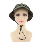 Men Bucket Hat OD Green Wide Brim Sun Protection Summer Fisherman Hat For Ou SLK