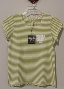 Matilda Jane Girls Size 14 Lime-Green Striped Stretchy Pocket Blouse NWT! A5470 - Picture 1 of 7