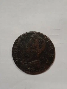 GREAT BRITAIN GEORGE II 1733 HALFPENNY, US EARLY DAYS COLONIAL COPPER - Picture 1 of 3