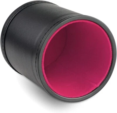Taza de dados de cuero con forro de fieltro rosa Foto 1 de 2