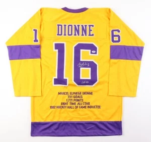 Marcel Dionne Signed Los Angeles Kings Stat Jersey Inscribed "HOF 92" (PSA) - Picture 1 of 6