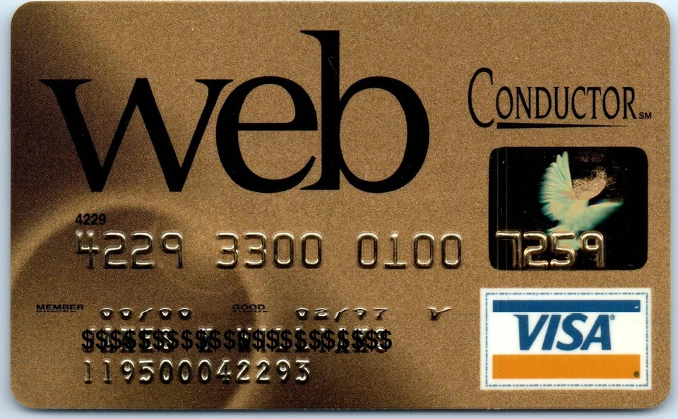 Tarjeta de crédito WEB CONDUCTOR Visa DORADA caducada 1997 vintage Foto 1 de 2