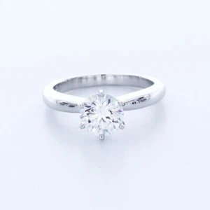 ANILLO SOLITARIO CLÁSICO DE SEIS PUNTAS PLATINO CORTE REDONDO D/VS2 DIAMANTE NATURAL 1,1 CT - Imagen 1 de 5