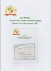 SYD McRAE AUSTRALIAN CRICKETER PHYSIOTHERAPIST 1977 ASHES ORIGINAL HAND SIGNED