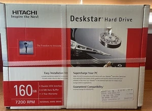 HITACHI Deskstar 160GB Hard Drive HDS722516VLAT80 Retail Kit New In Package - Picture 1 of 8