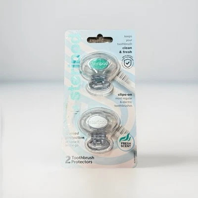 Steripod Clip-On Toothbrush Protector, Keeps Fresh and Clean 2 Pack - Image 1 of 2