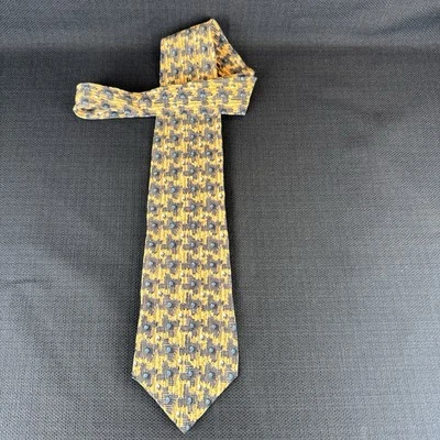 Oscar de la Renta желтый синий абстрактный мужской галстук 100% шелк 58 x 3,75 галстук - Изображение 1 из 4