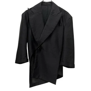 USED YOHJI YAMAMOTO FEMME 01SS PEAK LAPEL DEFORMED CUT ASYMMETRICAL 1B TAILORE - Picture 1 of 10