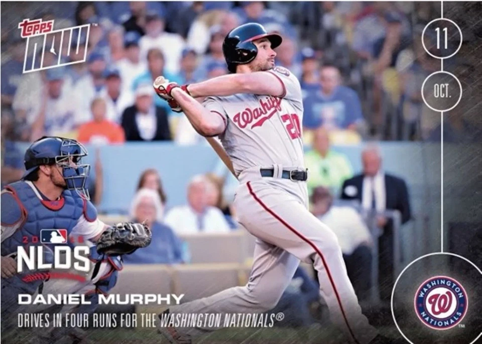 2016 TOPPS NOW #575 DANIEL MURPHY - DRIVES IN 4 RUNS FOR NATIONALS - Image 1 of 1