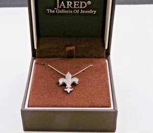 Roberto Coin Tiny Treasures 18K Weißgold Fleur de Lis Diamant Anhänger Halskette - Bild 1 von 9