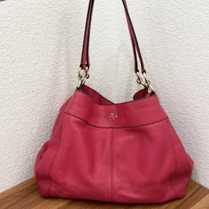 Coach Schultertasche F57545 Lexy Rasberry Red Pinkish Red Pebbled Leather - Bild 1 von 20