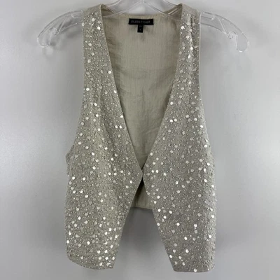 Eileen Fisher MATKA Sequined Silk Vest Women Size Small - Image 1 of 4