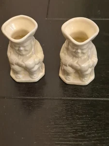 Pair of Keele Street Pottery KSP Miniature Toby Jug - Cream Glaze - Picture 1 of 3