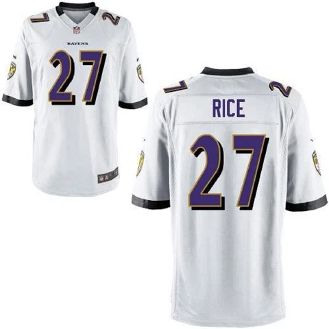 Ray Rice Baltimore Ravens #27 Youth On Field Nike Jersey White Cover