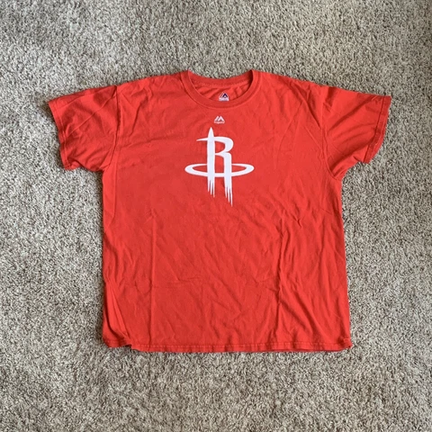 Classic Majestic Brand Houston Rockets T-shirt Size L Red Cover