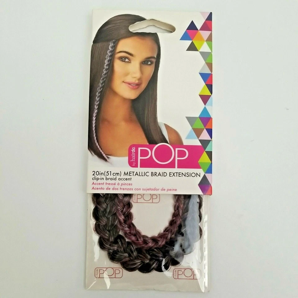 Extensión trenza metálica Hairdo POP 20" pulgadas rosa clip para cabello acento trenzado  Foto 1 de 4