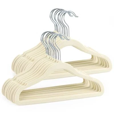 20-50 x Kinder Kleiderbügel Samt Anti-Rutsch Kunststoff Hemdenbügel Wäschebügel - Bild 1 von 4