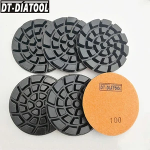 6pcs 4 Inch Concrete Polishing Pads Nylon Backed Sanding Discs Set #100 Polish - Picture 1 of 9