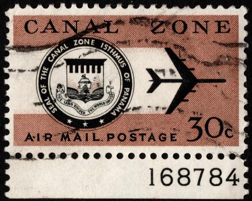 Canal Zone - 1965 - 30 Cents Canal Zone Seal & Jet Plane Airmail #C46 w/ Plate # - Image 1 of 1