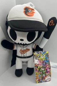 TOKIDOKI BALTIMORE ORIOLES MASCOT PLUSH ADIOS 8" SKULL MANCAVE NWT 2014 RARE - Picture 1 of 7
