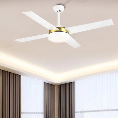 Oaurkea 52‘’ Ceiling Fans with Light and Remote 4 Blades Reversible Ceiling Fan - Image 1 of 4