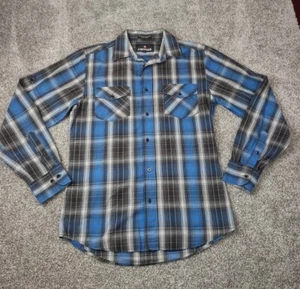 Airwalk Shirt Mens Medium Blue Plaid Grunge Surf Skate Street Wear Thrash - Picture 1 of 12