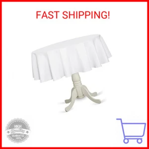 Fitable White Round Tablecloth 60 inch, Stain and Wrinkle Resistant Washable Pol - Picture 1 of 2