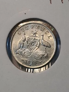 1919 Australian Sixpence coin EF - Picture 1 of 3