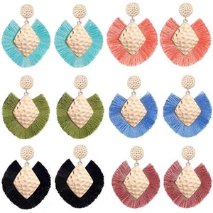 6 Pairs Boho Fringe Earrings Set for Women and Girls - Statement Earrings with U - Picture 1 of 7