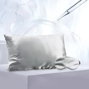Funda de almohada y máscara para ojos de ácido hialurónico y aceite de argán de seda - nueva en caja - Imagen 1 de 1