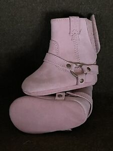 small frye baby boots pink leather harness size 1 (0-6 months)