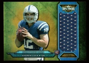 ANDREW LUCK 3/25 ROOKIE JUMBO JERSEY PATCH GOLD REFRACTOR RC 2012 TRIPLE THREADS - Picture 1 of 1