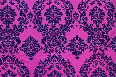Tela de terciopelo de tafetán damasco flocado negro fucsia de 20 yardas 58" decoración flocada Foto 1 de 2