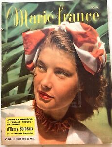 MARIE-FRANCE n° 242 du 12 Juillet 1949 revue mode tricot couture pour femme
