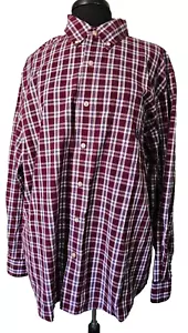 Camisa CHAPS Fácil Cuidado Para Hombre Granate/Blanco Cuadros Manga Larga Botón X-Grande - Imagen 1 de 8