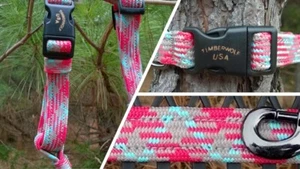 TIMBERWOLF ESCAPE Dog Puppy Braided Collar or Harness or Flat Leash Sequoia USA - Picture 1 of 7