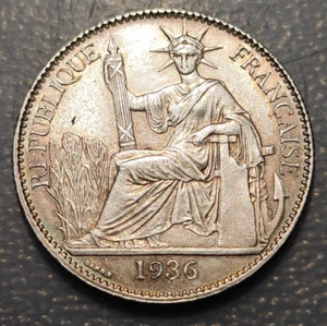 FRENCH INDOCHINE INDOCHINA FRANCESA 50 CENTIMES 1936 EBC/EBC+ - Bild 1 von 2