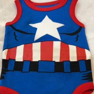 Marvel Avengers Captain American Sleeveless One-piece Size 0-3 Months NWT - Picture 1 of 4